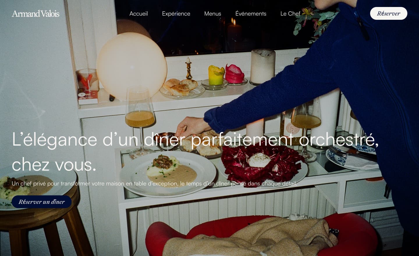 Site Armand Valois — hero section